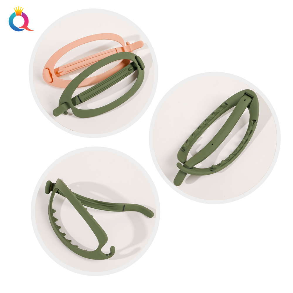 Qiyue Korean-style matte PC hair clips, coil hair clips, oval hair clips, sweet buckle clips, back of the head, hair accessories wholesale Specification drawing