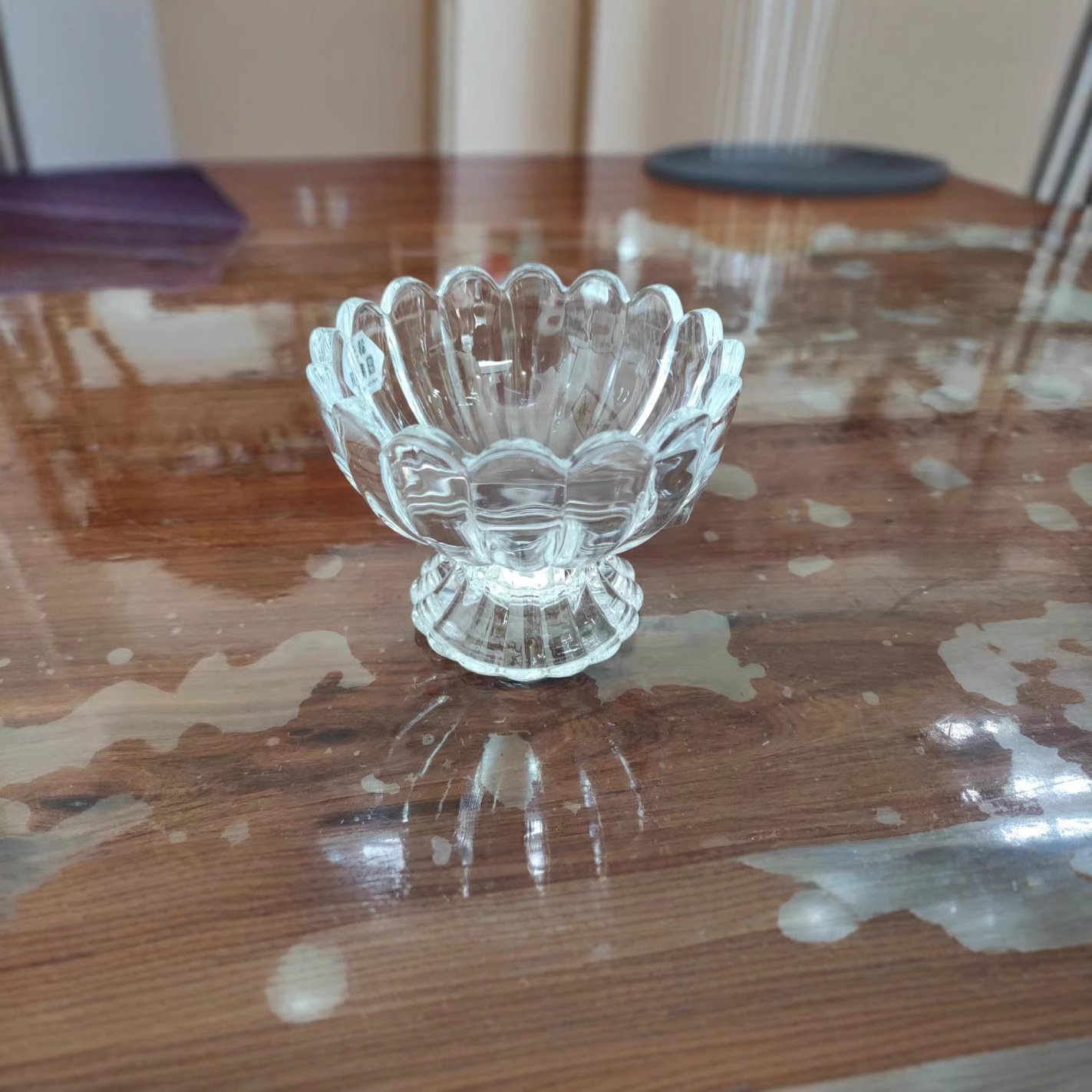 Creative lace ice cream cup, European milkshake dessert cup, yogurt pudding glass cup, golden edge salad juice cup full figure