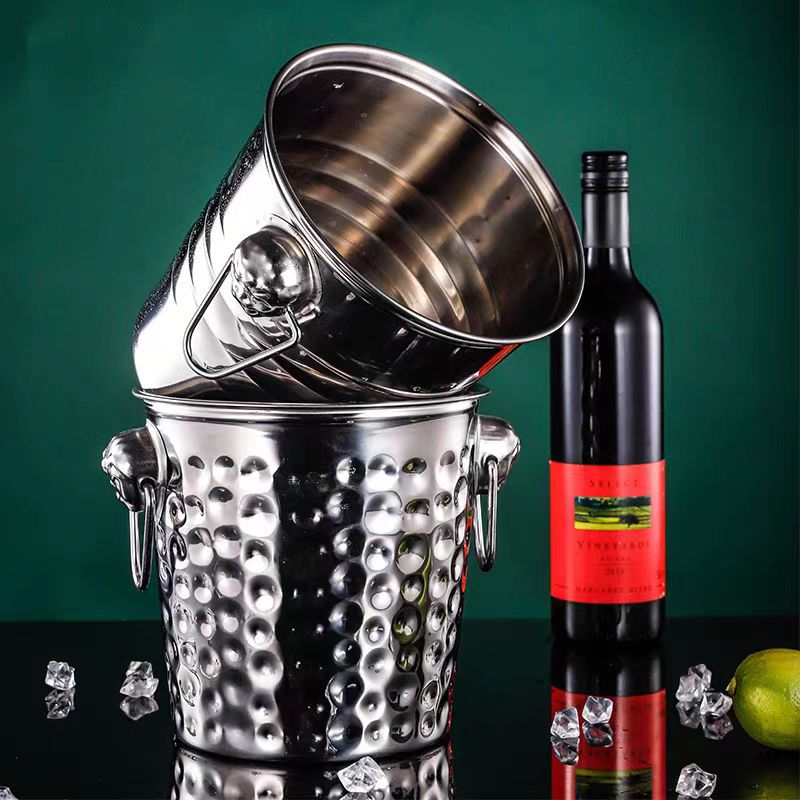 Stainless steel thickened ice bucket, bar KTV champagne bucket, ice cube bucket, ice granule bucket, beer bucket, tiger head ice bucket, wine bucket Specification drawing