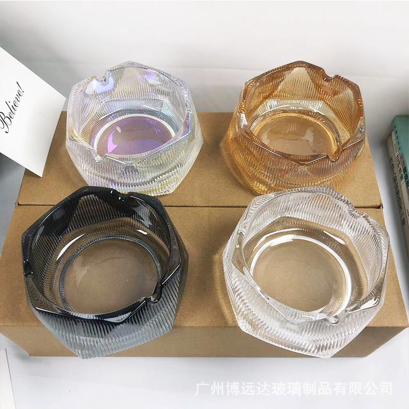 New commercial glass cigarette cups, creative glass ashtrays, home living room light luxury and high-end feel, hotel ash cups wholesale details Picture