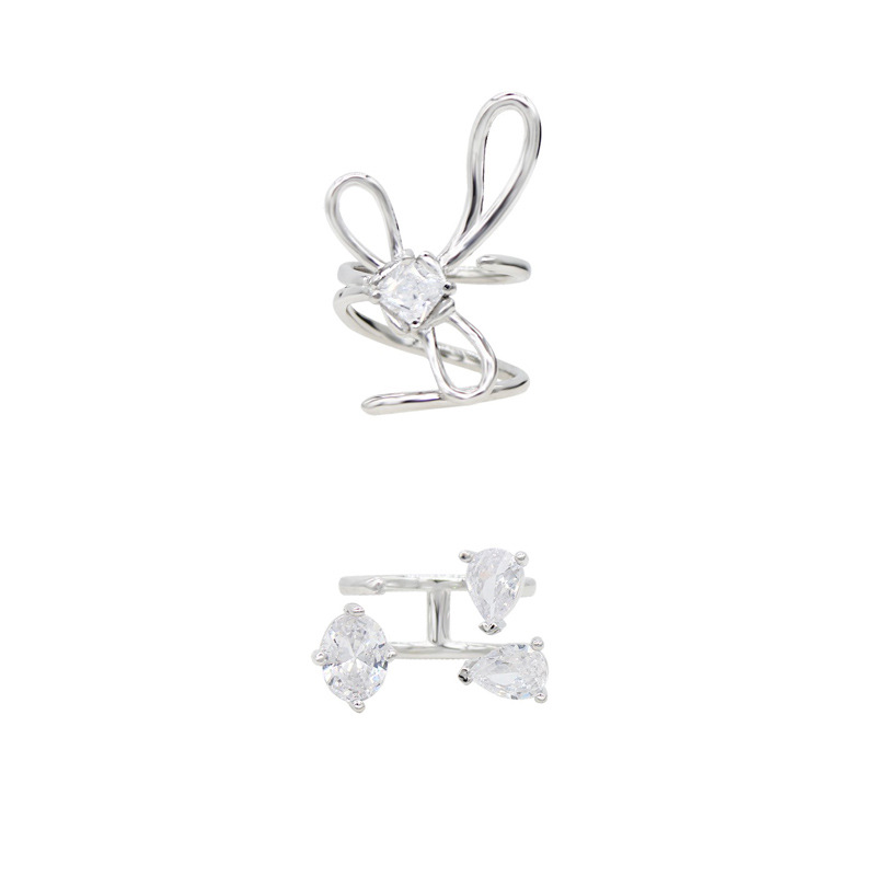A niche design with a sweet and cool zigzag knot, an irregular zircon layered open ring, and a delicate, cold style ring for women on Instagram Item Picture