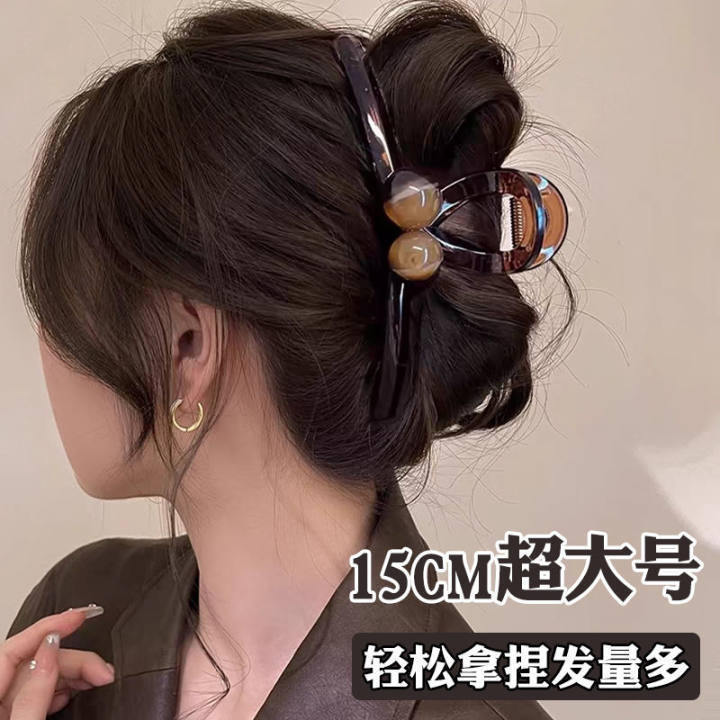 15cm hair clip miu letter grab clip Spring and Summer extra-large hair volume Shark clip for women's hair, high-end shark clip Specification drawing