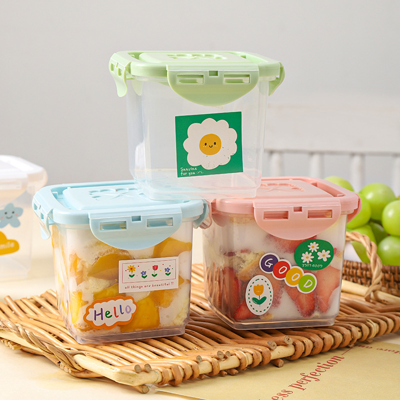 Recyclable mousse mille-feuille cake packaging box, soy milk cheese dessert jar, tiramisu sealed packaging box Application Scenario