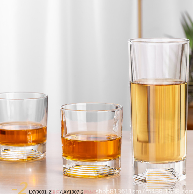 Wholesale of Langxu glass whisky cups, foreign wine glasses, creative word towers, and desert Fuji glass cups details Picture