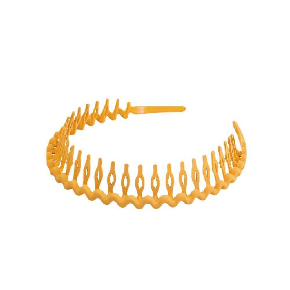 Qiyue matte colored hair band, summer women's Korean bangs hair clip, simple wavy pressure hair band, face wash hair hole headband Item Picture