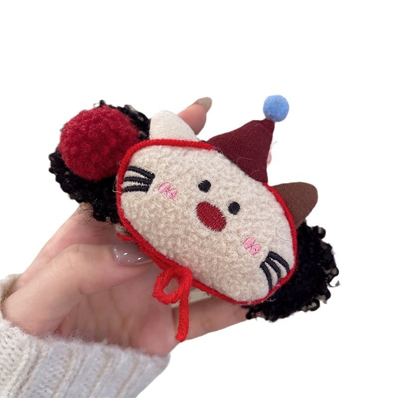 Spring and summer cute plush hairpin for women, 2025 new style, high-end style, large updo hair at the back of the head, duckbill hairpin, hair accessory Item Picture