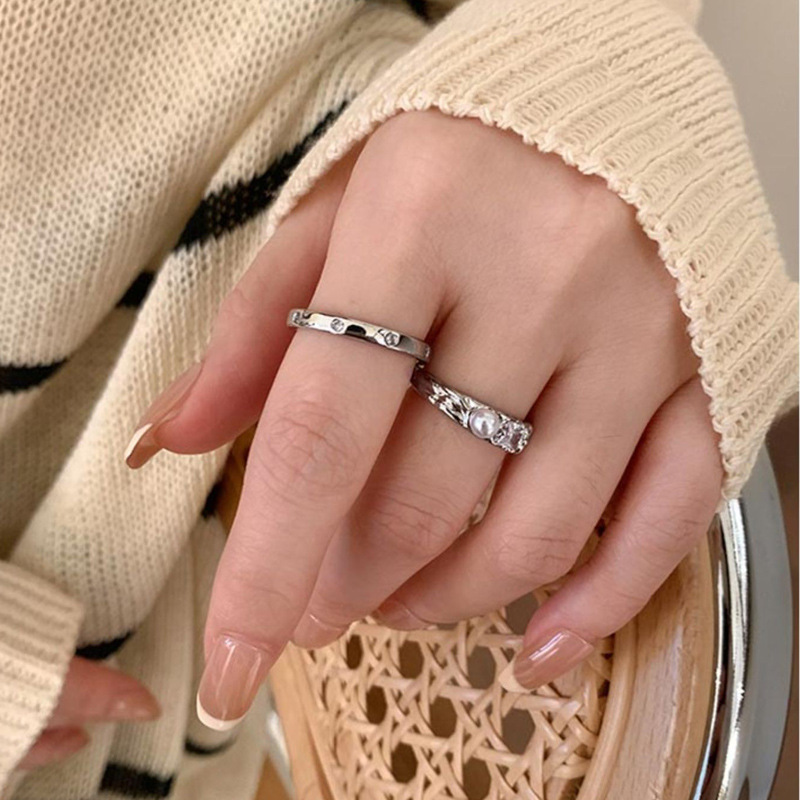 Simple and cold style, individual open ring, women's niche design, high-end sense, fashionable temperament, exquisite adjustable ring details Picture