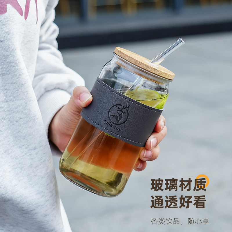 Wholesale cola cups, milk tea cups, household high borosilicate glass cups, high appearance level, popular straws, beverage glass cups Application Scenario
