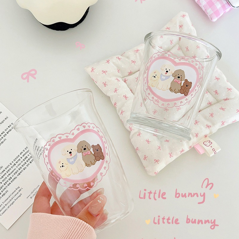Bolimei Korean InS-style glass cold brew coffee cup, heart-shaped water cup, glass cup, large-capacity drinking cup Application Scenario
