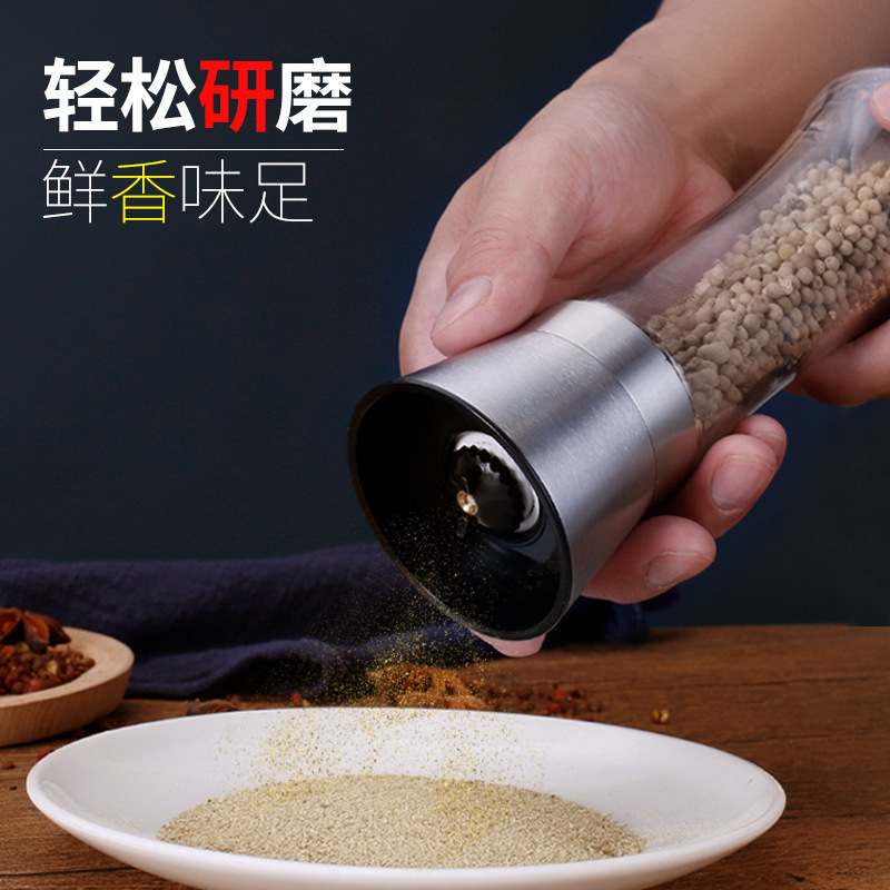 Cross-border glass manual grinder, kitchen household, Sichuan pepper, pepper powder, ceramic core seasoning bottle wholesale, Amazon details Picture