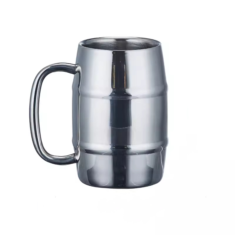 Double-layer stainless steel beer mugs, copper cups, cocktail metal glasses, mugs, bar cups, draft beer cups, commercial Item Picture