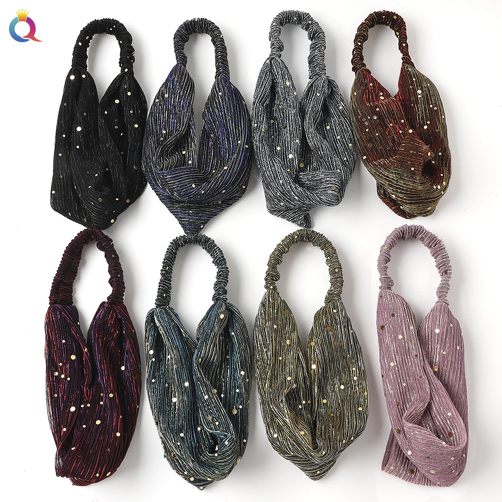 Qiyue Korean white Hair Cover, braid hair band, headscarf, face wash, retro wide edge hair pressing head cover, headband and headaccessory wholesale details Picture