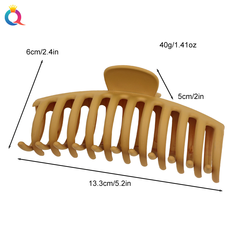 Qiyue matte Oversized hair Clip 13cm keel grab clip for the back of the head ponytail, shark clip hair accessory wholesale Application Scenario