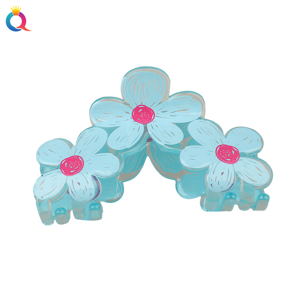 Qiyue Cross-border Cute Graffiti Flower Grabbers for the back of the head, versatile hair clips, shark clips, headwear and hair accessories wholesale Item Picture