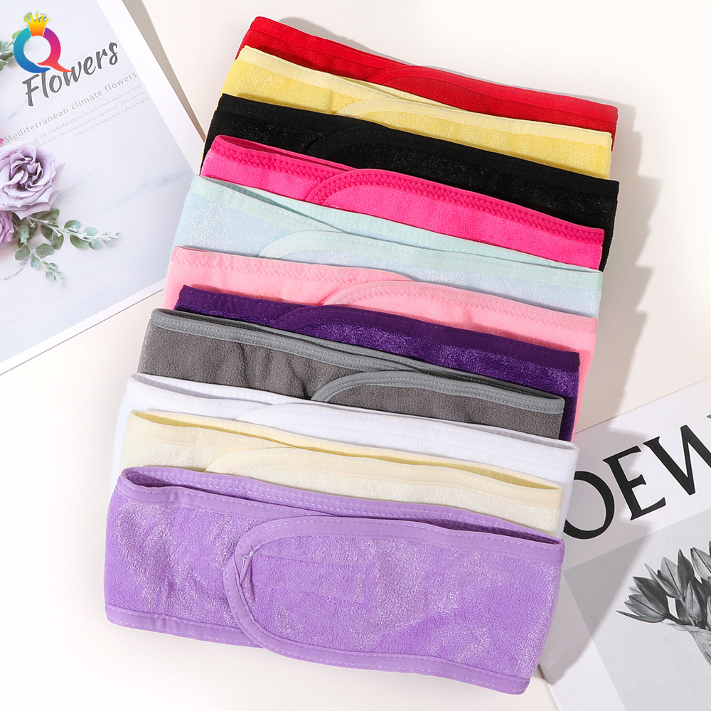 Qiyue Amazon facial cleansing and hair binding bands, women's makeup Velcro, coral fleece hair covers, sports yoga headbands wholesale Application Scenario