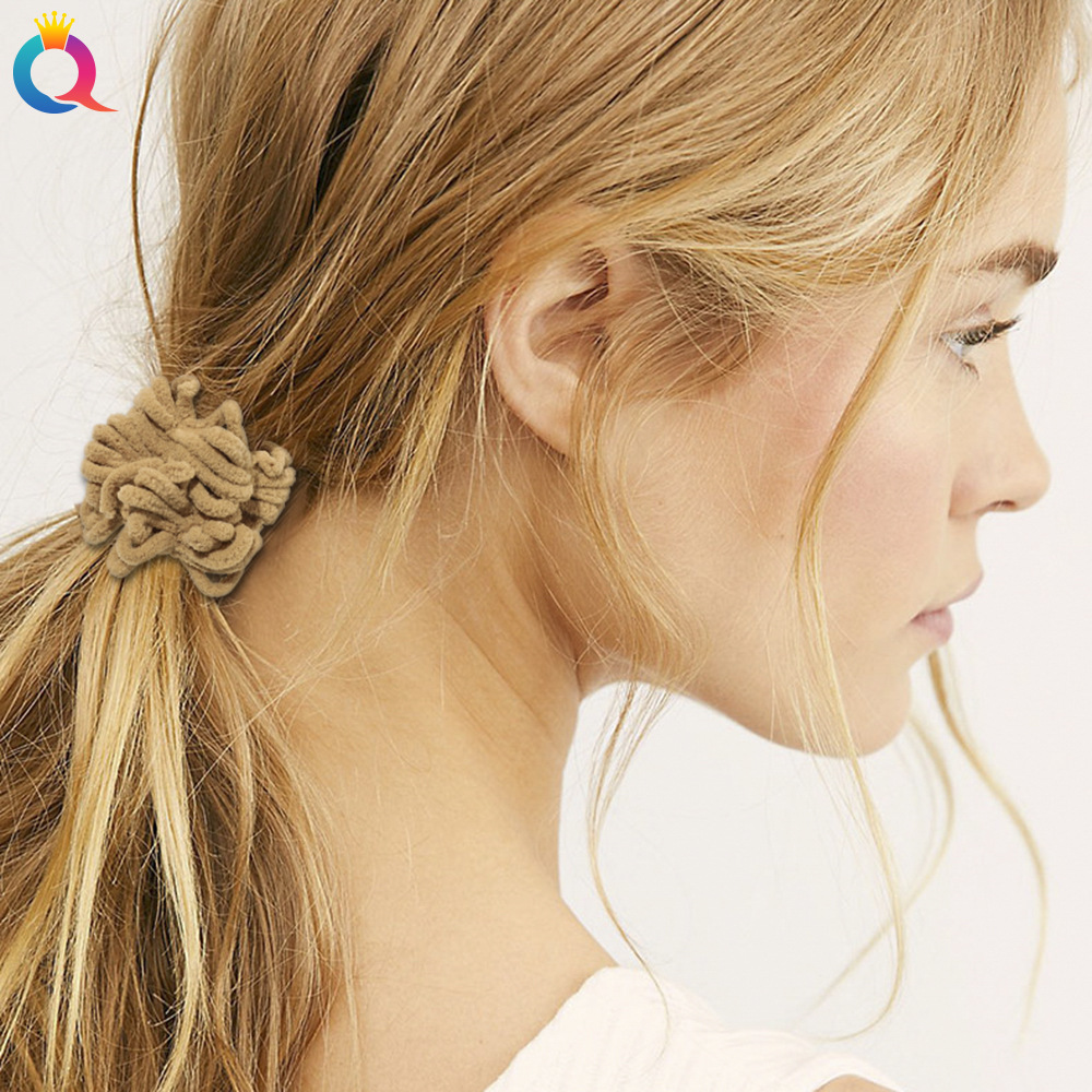 Qiyue Korean version Autumn and winter seamless hair band, high-elasticity hair tie, popular bun head, ponytail tie, caterpillar head tie Specification drawing