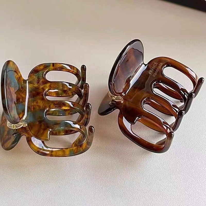 Small acetate scratch-clip women's hair accessory, summer high-end, exquisite ponytail hair clip, retro acetate shark clip hair clip full figure
