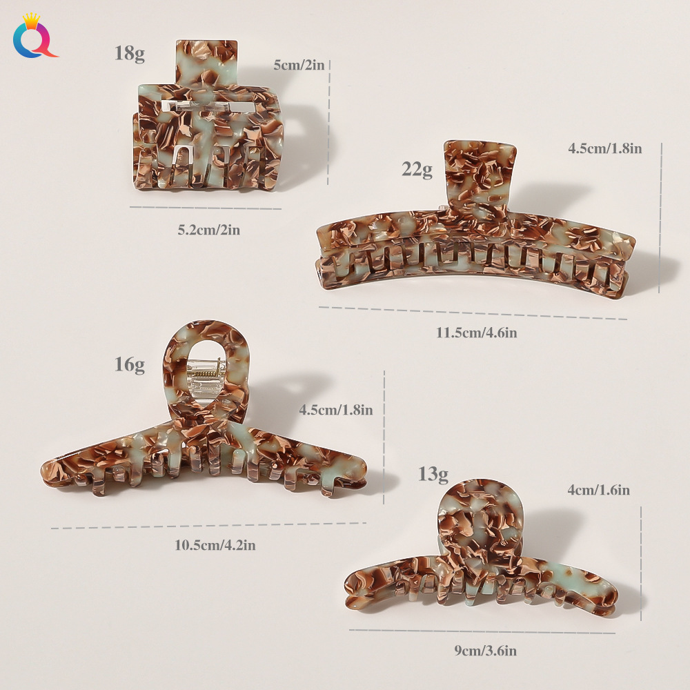 Qiyue Korean-style acetic acid hair clips, hair curls, hair clamps, hair accessories, ins high-end black and white clips, hair accessories, hair clips wholesale Application Scenario