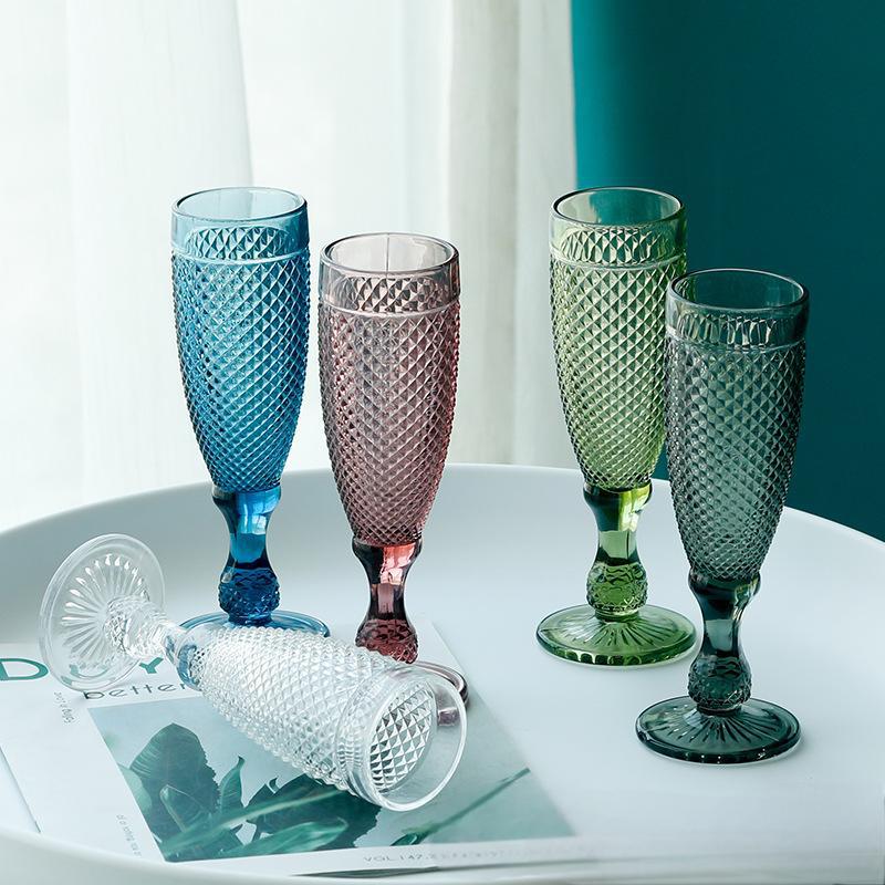 Factory wholesale pineapple-based colorants, original color champagne, beer cocktail glasses, red wine glasses, highball glasses, juice glass glasses full figure
