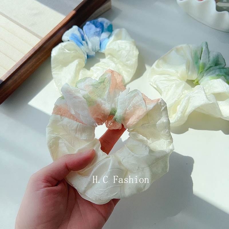 The new Korean version of the large intestine hair band for women features a sweet, cute, simple and versatile hair band and leather case details Picture