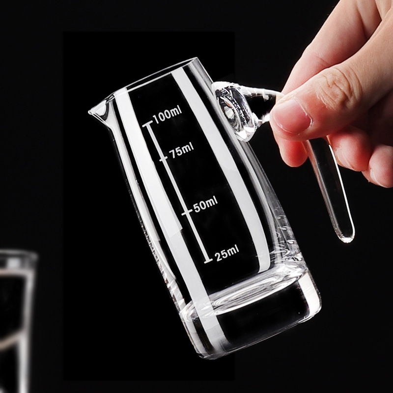 Household glass wine divider, spirits decanter, red wine decanter, restaurant commercial small 100ml graduated wine divider Specification drawing