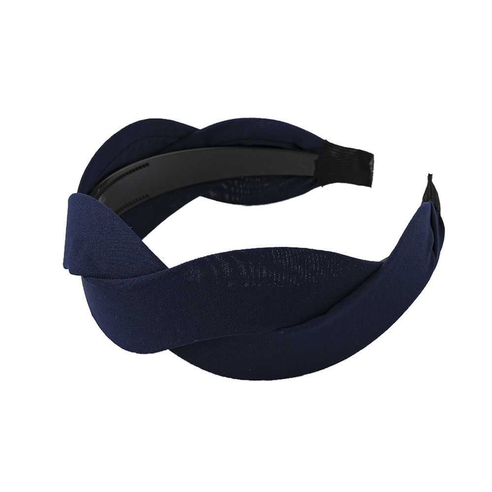 Qiyue Cross-border European and American fashion fabric chiffon cross-woven twisted hair band Headband Simple Headwear B129 Item Picture