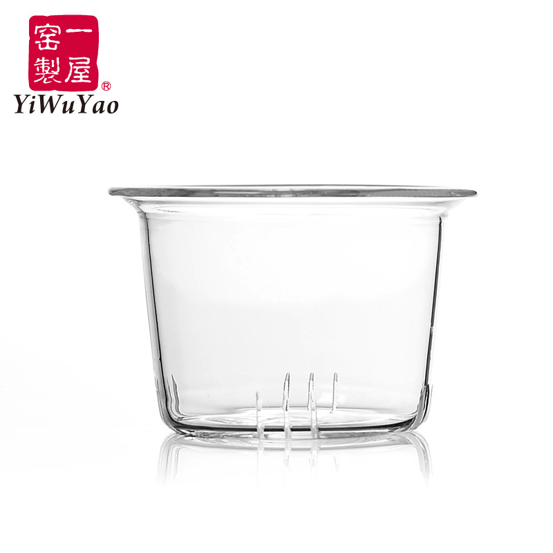 One House Kiln modern and simple kung fu glass tea set, teapot, small hand holding teapot, flower brewing teapot, filter Specification drawing