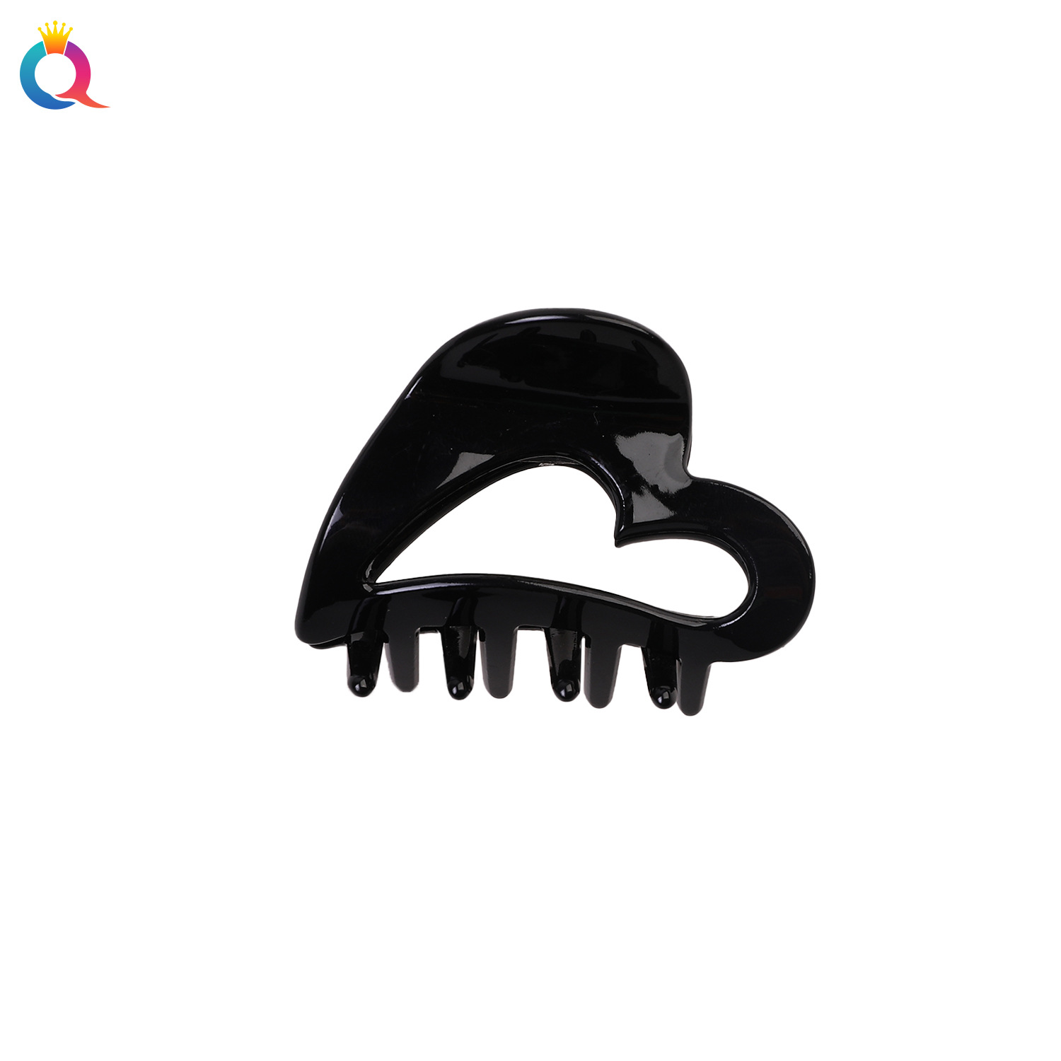 Qiyue Cross-border Acetic Acid Small Grab Clip, heart-shaped bangs hair clip, high-end updo, shark clip, hair accessory and headwear wholesale Item Picture