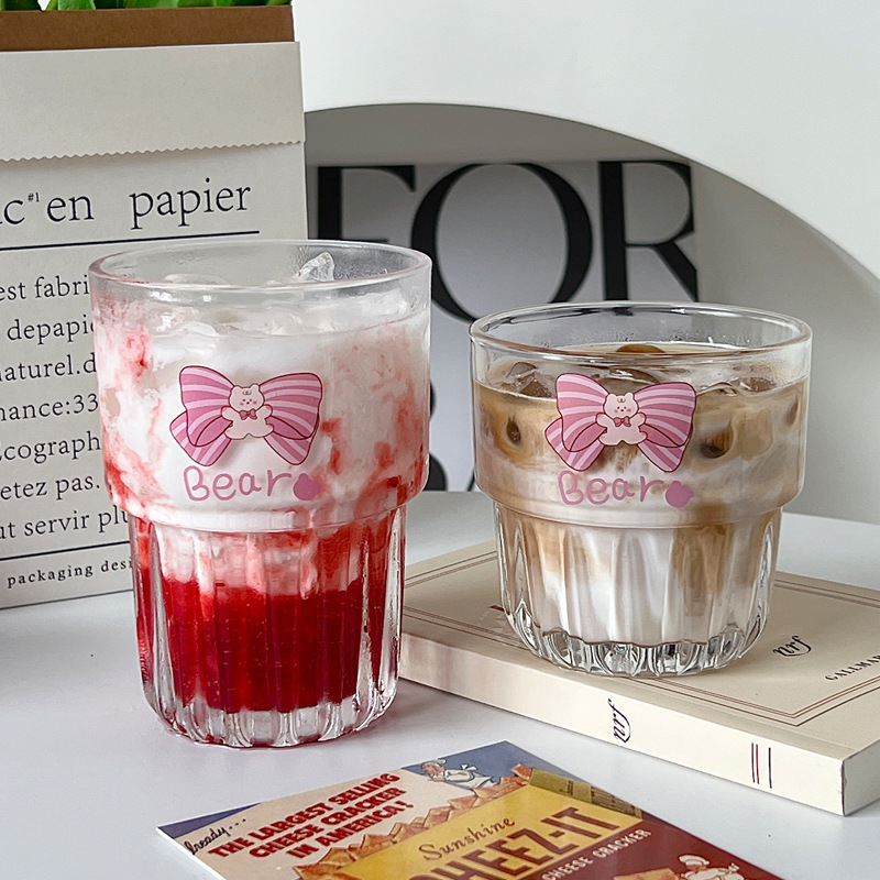 Bolimei high appearance level girlish glass coffee cup, cold brew cup, latte breakfast home crystal glass cup details Picture
