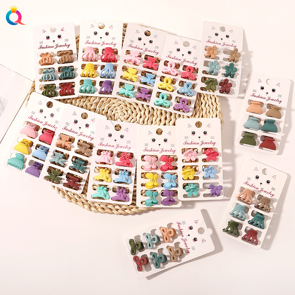 Qiyue Cross-border Fashion Small Clip Candy Morandi color Series Hair clip Six clips Mini Hair accessories wholesale details Picture