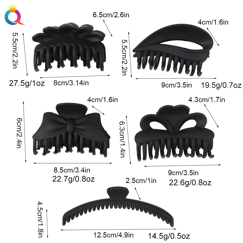 Qiyue Cross-border's best-selling accessories: matte coffee-colored hair clips, hairpins, and simple shark clips, as well as hair accessories wholesale Specification drawing
