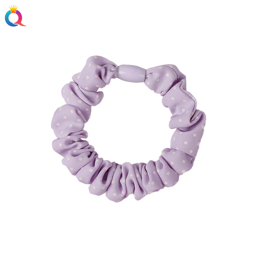 Wholesale of Qiyue Korean version fresh and clean fabric pleated large intestine hair bands, hair tie bands, high-elasticity hair ties and hair accessories Item Picture
