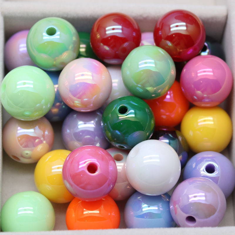 16mm beads, loose beads, seven-color shell beads, acrylic diy bracelet, mobile phone chain, beaded material, jewelry accessories, straight holes Specification drawing
