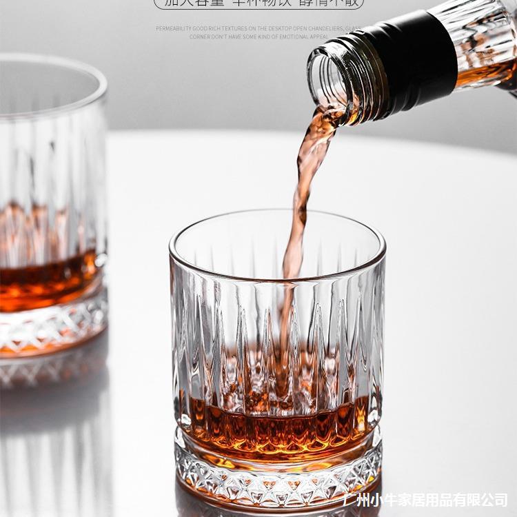 Creative stress-relieving whisky glass cups, home glass cups, internet-famous foreign wine glasses, classical striped tasting wine glasses, bars details Picture