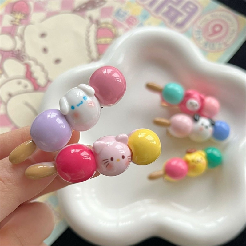 Sanrio Candy String hair clips for girls, candy color, cute and playful bangs clips, college students' versatile hair clips wholesale Specification drawing