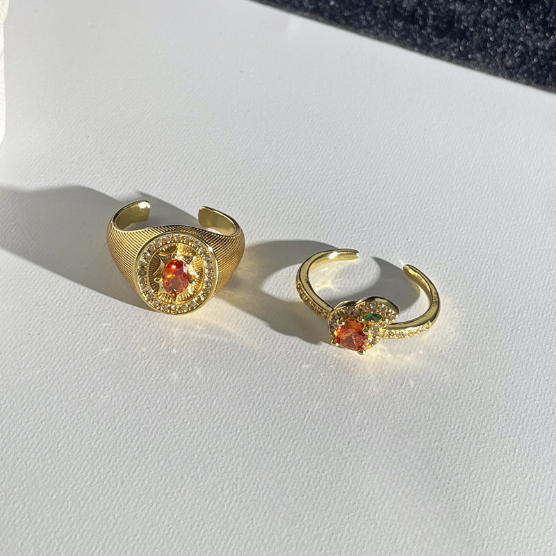 New cute orange ring for women, adjustable, fashionable, individual, exquisite, sweet, cool, versatile, brushed and high-end food ring Application Scenario