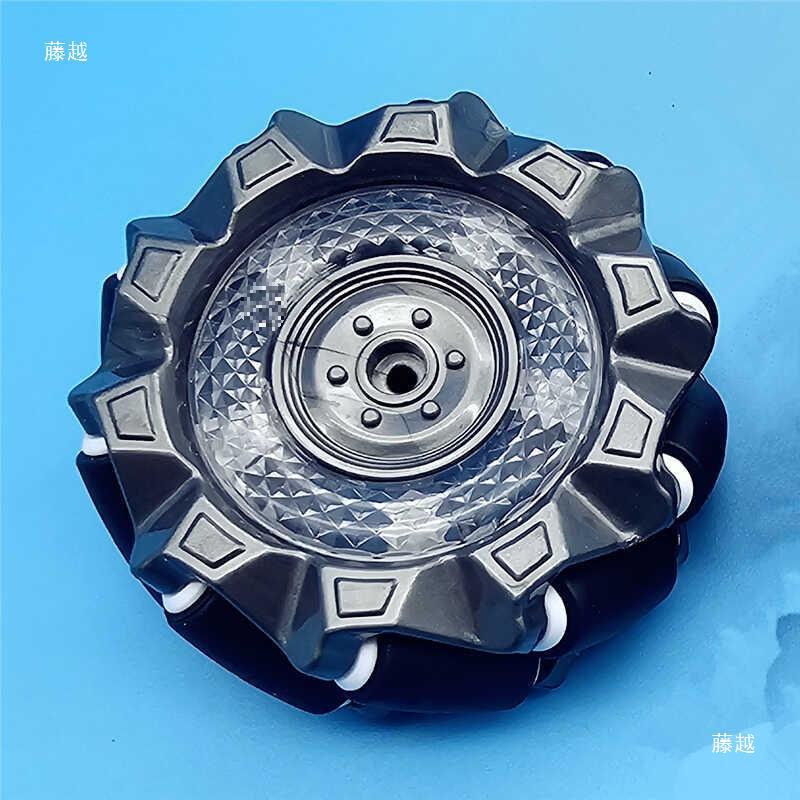 Silver-black McNamm wheels, DIY car stunt wheels, transverse wheels, maker experiment materials, rubber-coated wheels Application Scenario