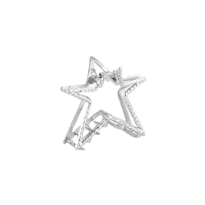 Silver metal dopamine hair clips, women's Instagram cold style grab clips, water diamond star hair clips, Korean hair accessories, bangs clips Item Picture