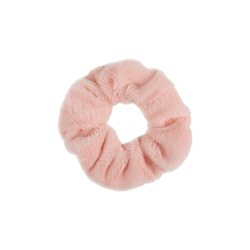 Qiyue Cross-border Rabbit plush hair band with a high-end feel, pig intestine hair band with a smooth texture, and large intestine hair band wholesale Item Picture