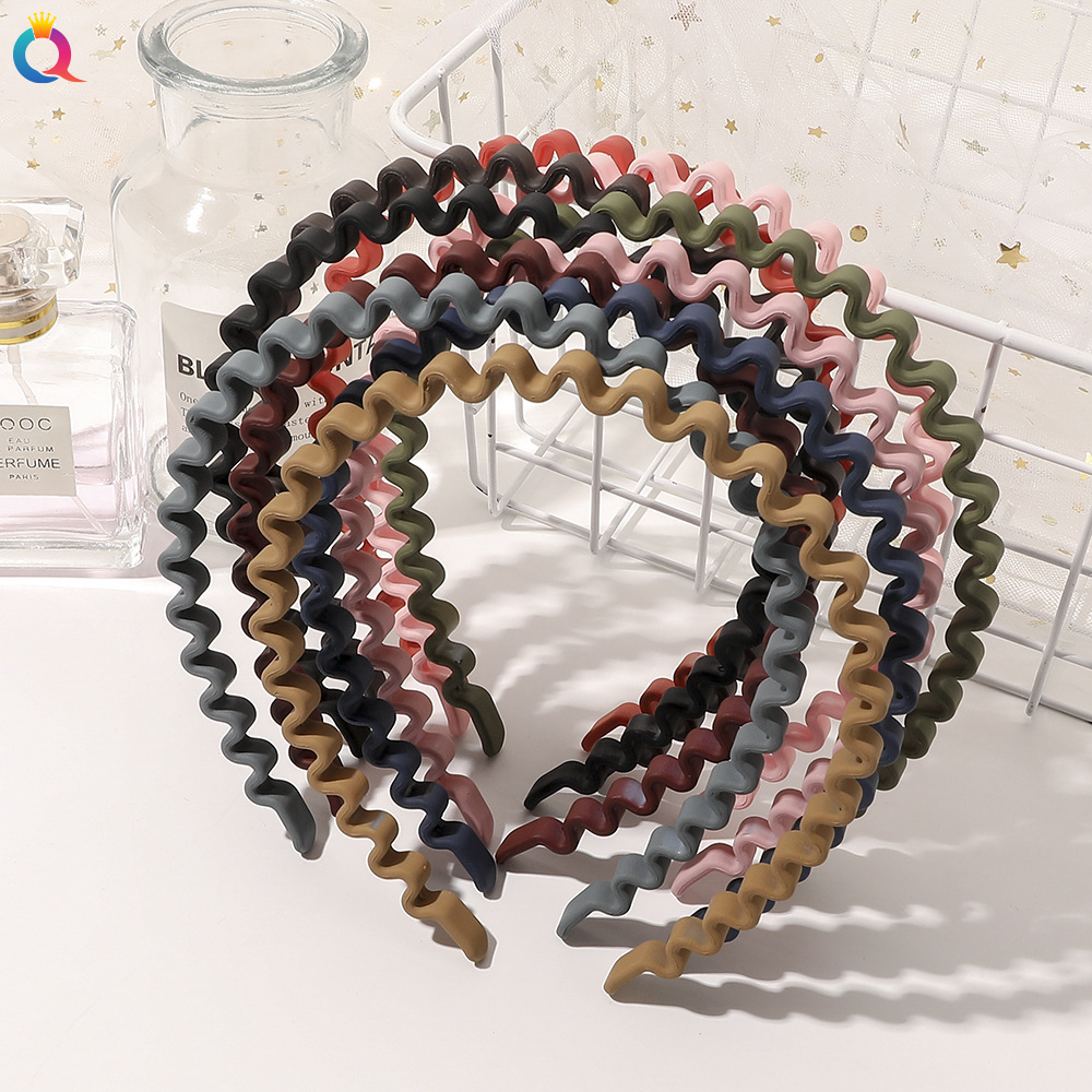 Qiyue Korean candy-colored hair band, super fairy-like, narrow-edge wavy hair bundle, face-washing and hair-pressing headband, hair accessory for women details Picture