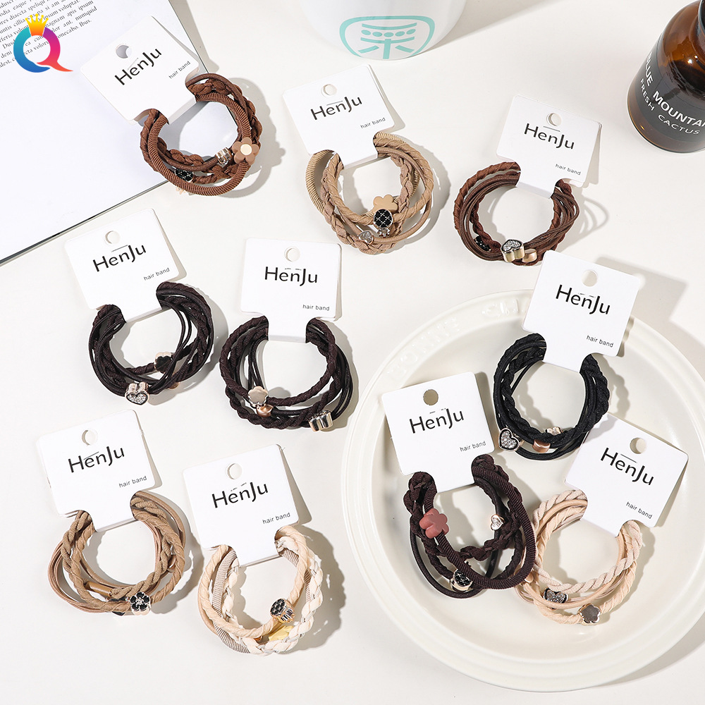 Qiyue Cross-border Amazon Basic high-elasticity rubber band, versatile hair bands, hair lanyards, hair ties, hair accessories and headwear wholesale Specification drawing