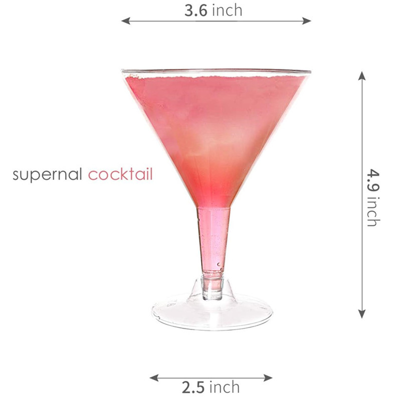 Factory wholesale 180ML disposable cocktail glasses, suitable for birthday, wedding, party and plastic champagne glasses details Picture