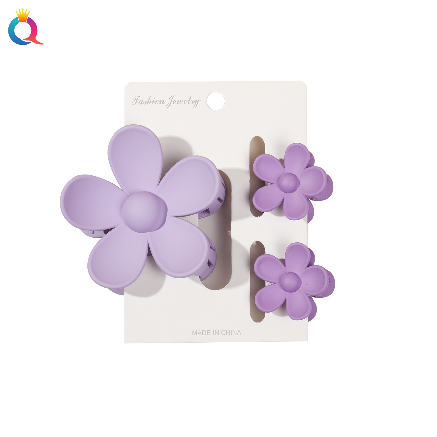 Qiyue Cross-border Candy-colored Flower Hair Clip Set, Sweet Flower Grab clip, Women's Hair clip, Hair grab tray, Hair clip, Hair accessory Item Picture