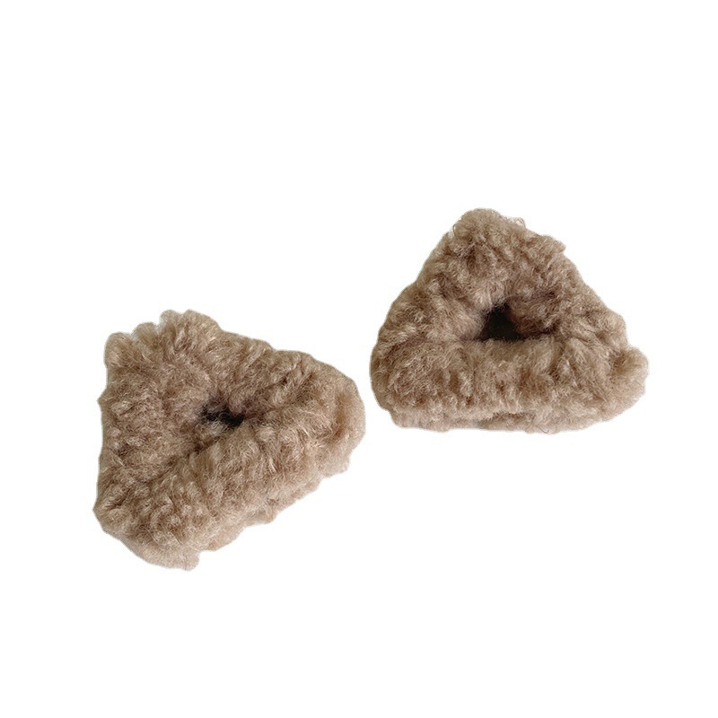 Cat-ear plush hair clips, bangs on the forehead, small scratch-off clips, cute furry hair clips, headwear, lambskin hair clips Specification drawing