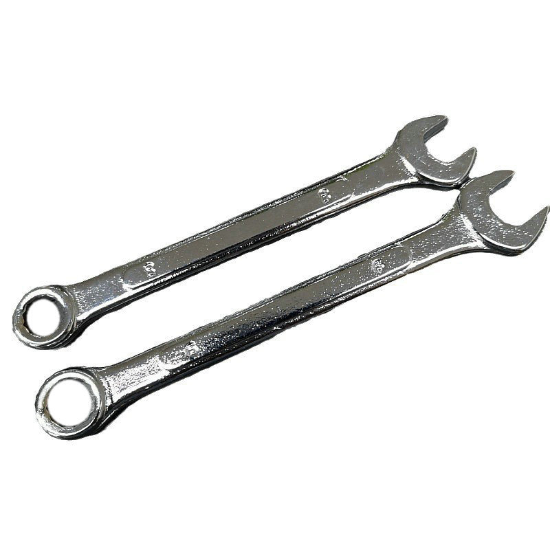 Niu Li chrome-plated forged plum blossom opening dual-purpose wrench, a multi-functional household manual auto repair and garden hardware tool Item Picture