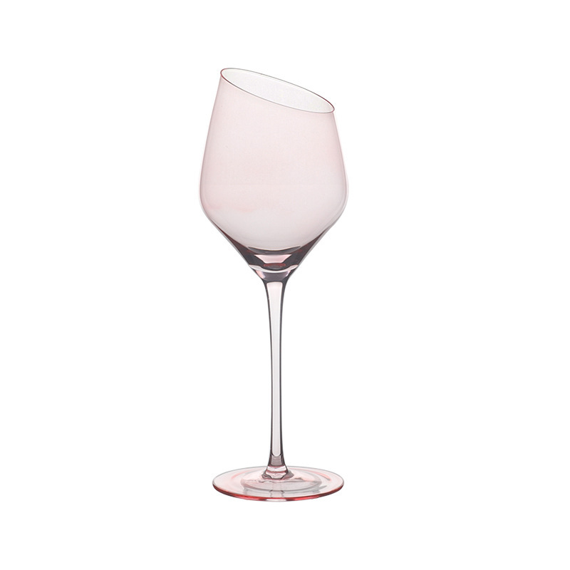 Household crystal glass Burgundy slanted red wine glass set, commercial light luxury champagne glass, high appearance level tall glass Item Picture