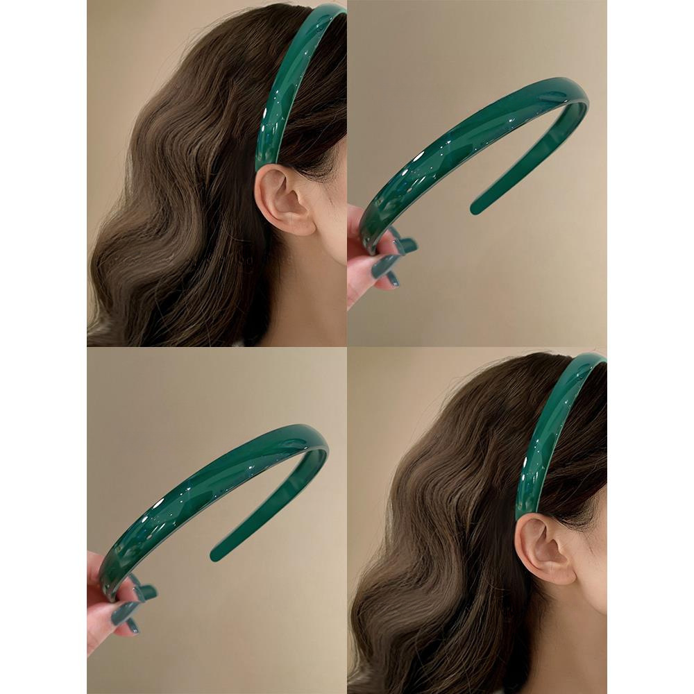 Jelly ancient Green toothed anti-slip hair band 2025 Spring/Summer new style, versatile face-washing hair clip, elegant and high-end hair bun full figure