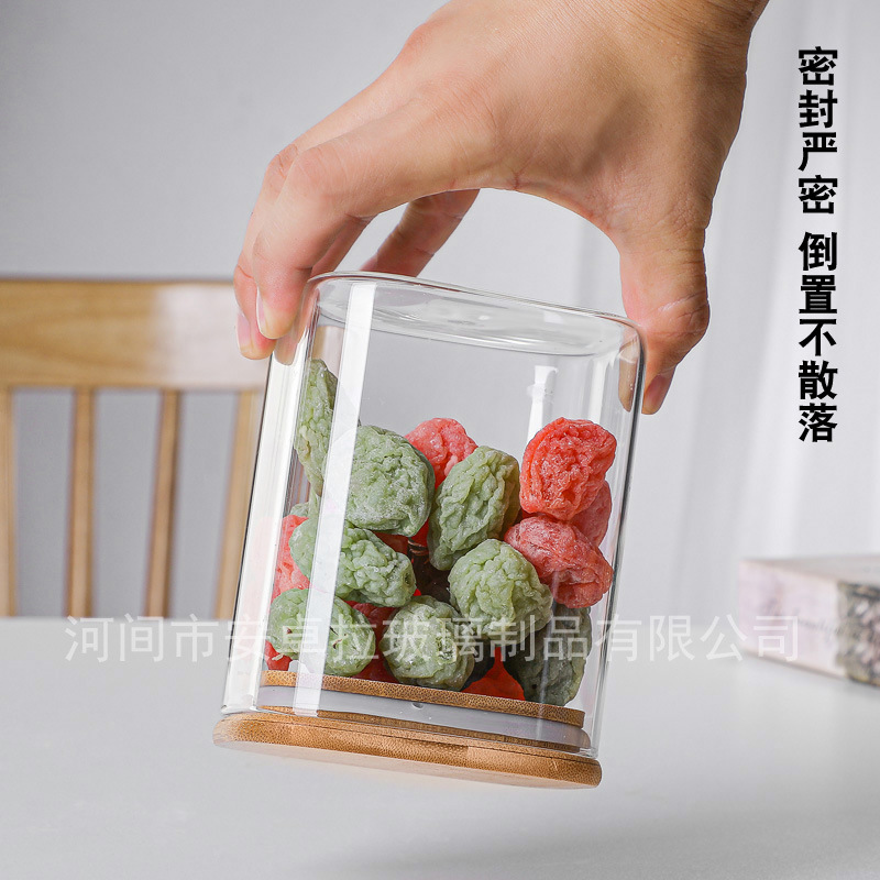 Wholesale square glass sealed jars, creative storage jars with spoons, seasoning, food, dried fruit storage bottles, tea cans Application Scenario