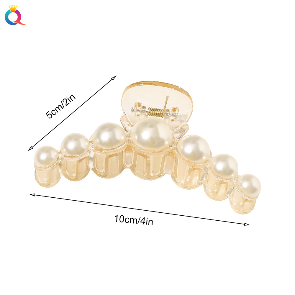 Qiyue Pearl hair clips, hairpins, back of the head clips, simple large-sized hair clips, popular headwear and accessories wholesale Item Picture