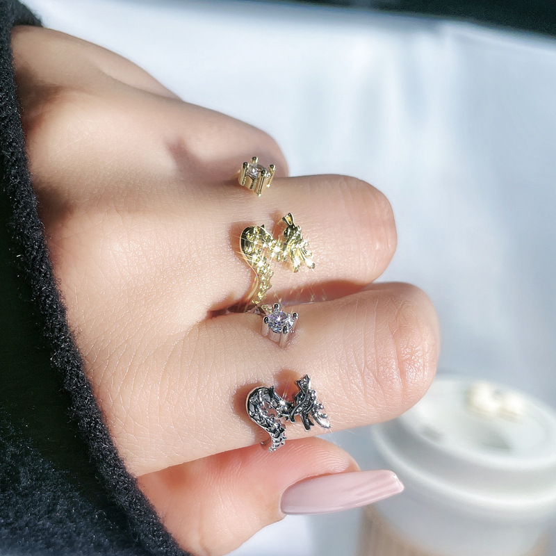New Chinese-style retro dragon-shaped open ring for women on Instagram, a cold and niche design, light luxury and versatile ring Specification drawing